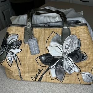 Coach Hampton’s Archive 10th Anniversary Straw Floral Bag